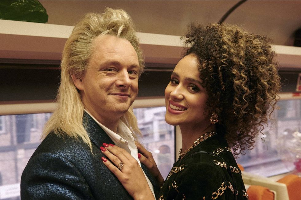 michael sheen and nathalie emmanuel in last train to christmas