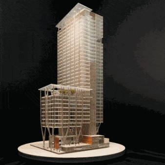 Skyscraper, Tower block, Tower, Architecture, Building, Cylinder, Scale model, Mixed-use, Condominium, 3d modeling, 