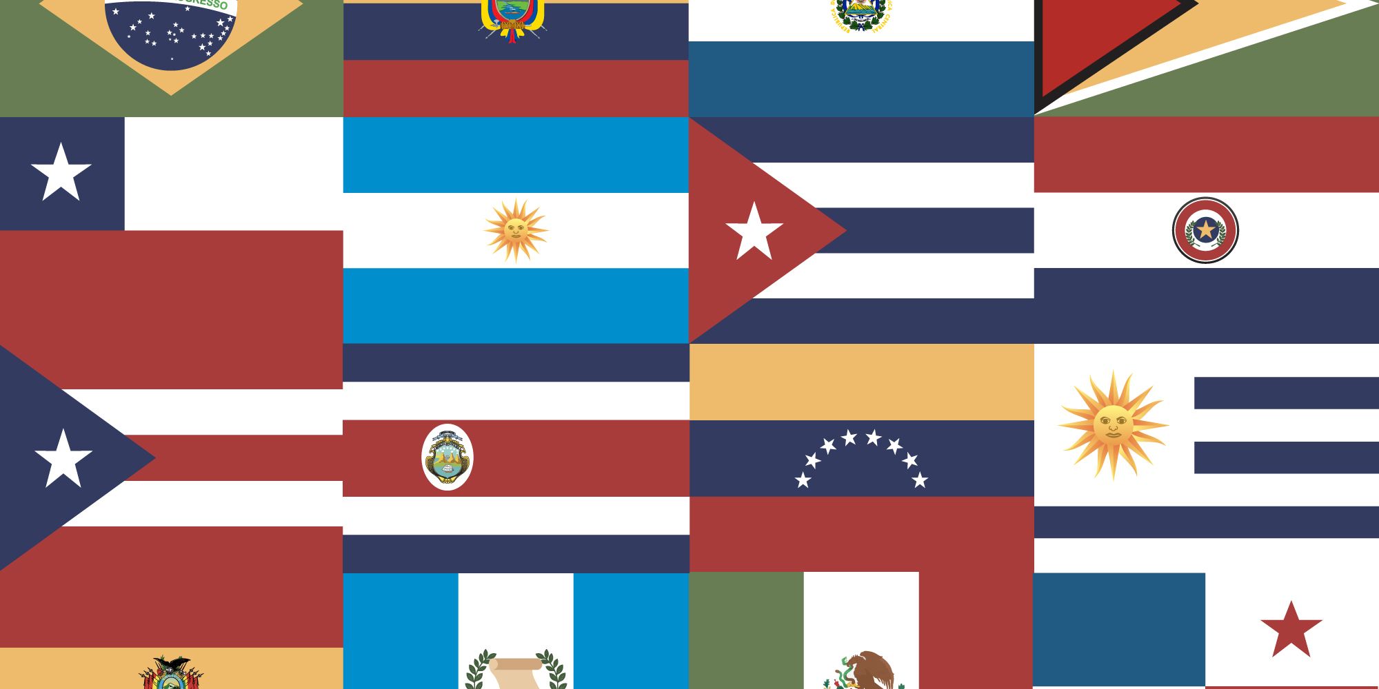 spanish speaking countries flags collage
