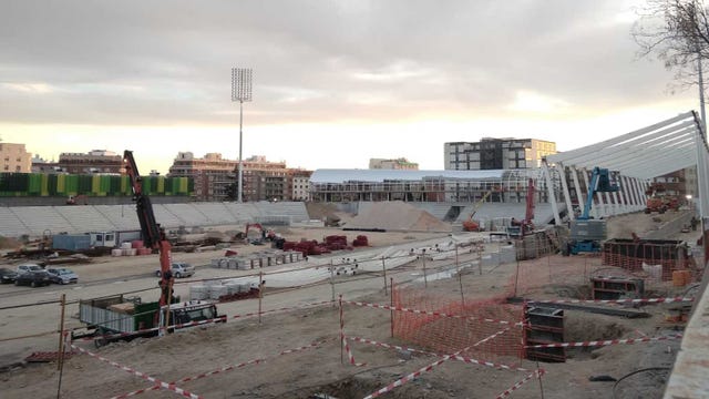 Estado de las obras de Vallehermoso el pasado 18 de marzo