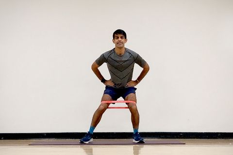 glute band workout, lateral walk