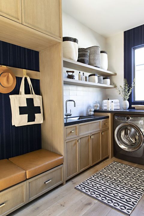 laundry room with shoe bench
