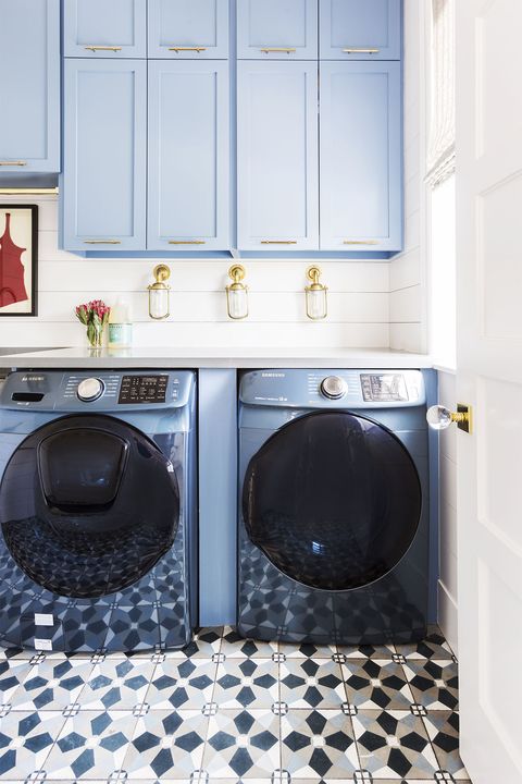 laundry room ideas, colored machines