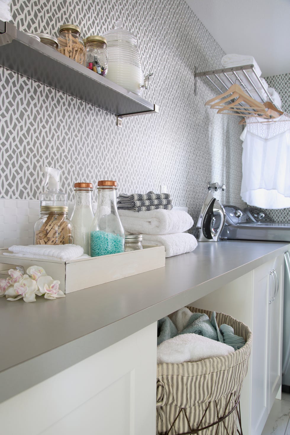Laundry room in contemporary home