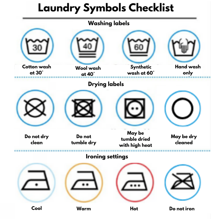 Washing Label. Washing symbols. Washing Machine symbols. Symbols on Care of clothes.