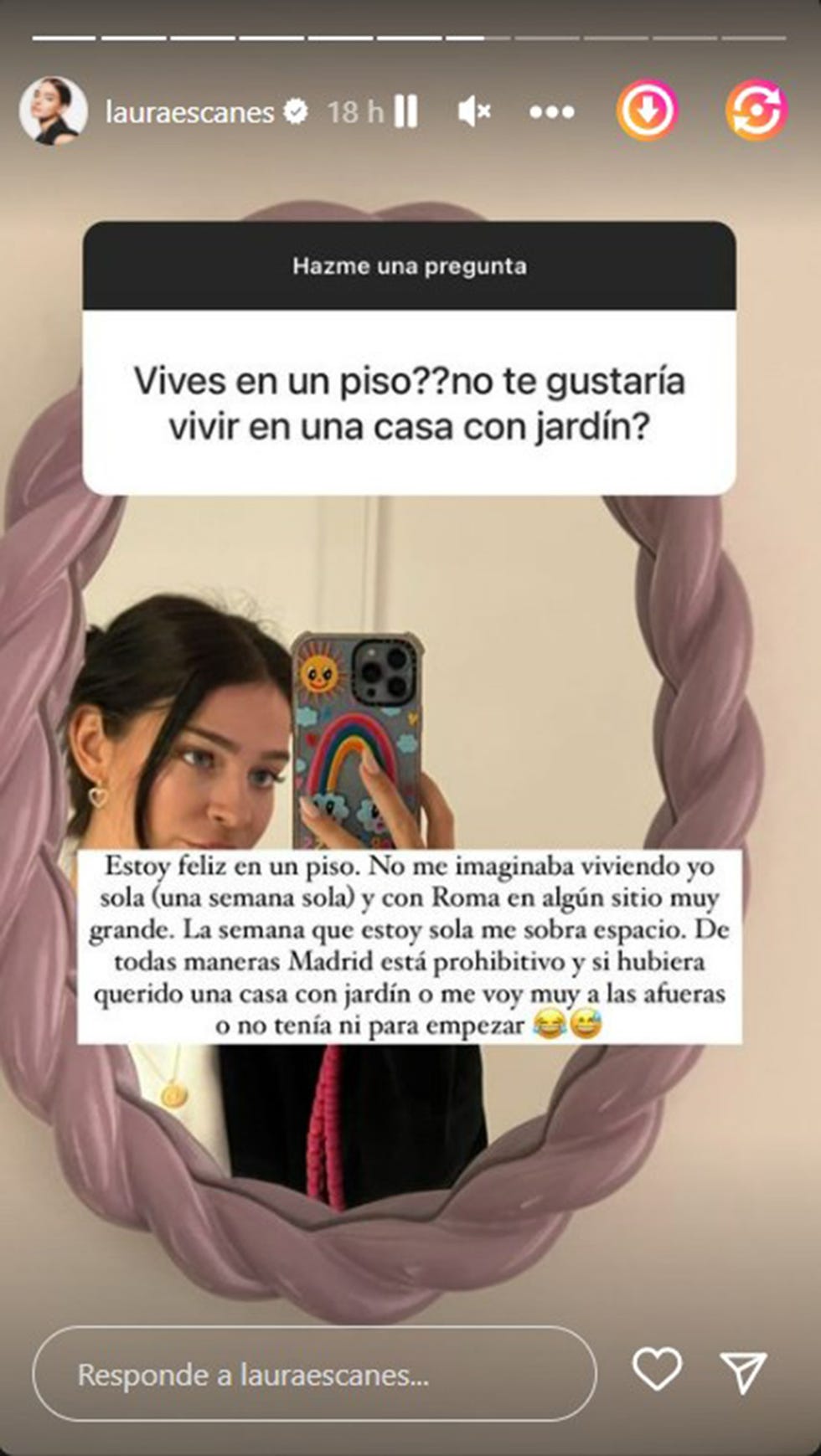laura escanes cuenta por qué vive en un piso