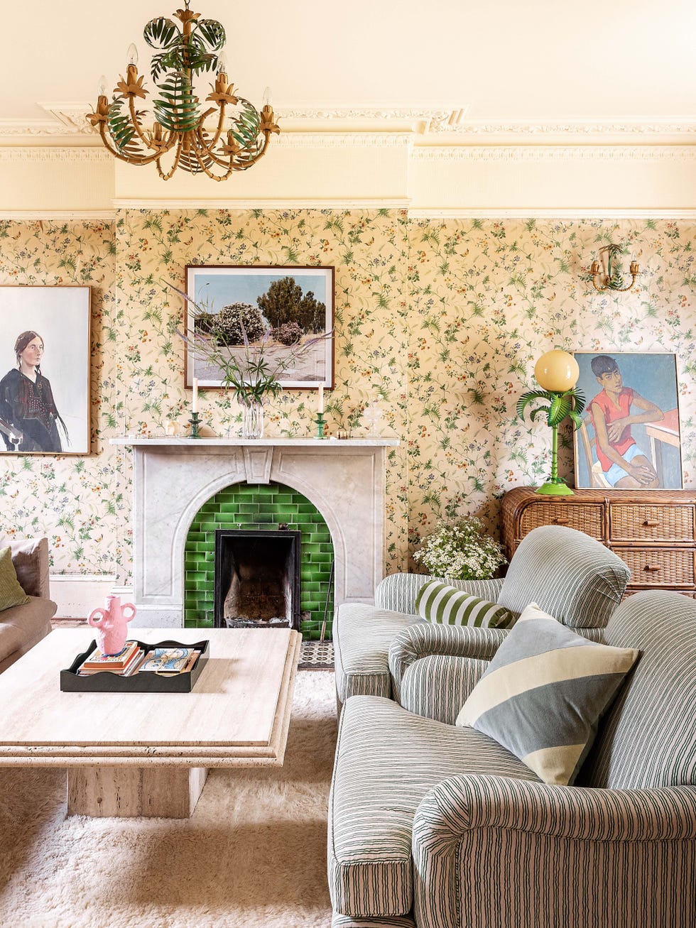 original floral wallpaper still decorates the walls in laura jackson‘s living room