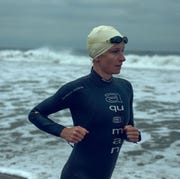 laura mcdonald, triathlete, photographed while training in los angeles, ca in august 2019