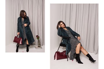 Clothing, Footwear, Fashion, Shoulder, Knee, Leg, Dress, Outerwear, Fashion model, Joint, 