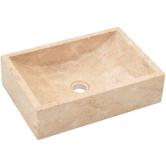 Lavabo de mármol en tono crema