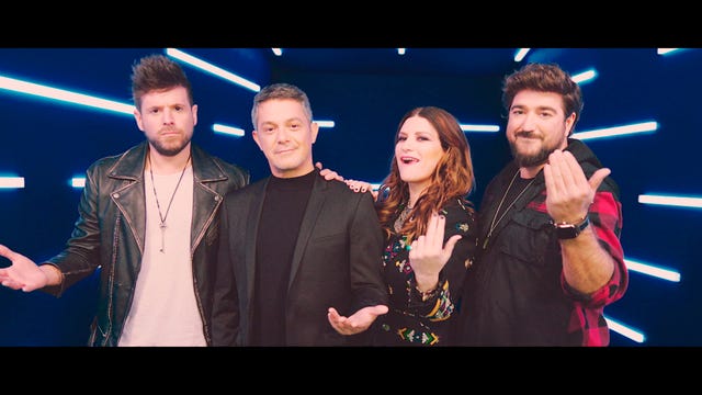pablo lopez, alejandro sanz, laura pausini y antonio orozco en la voz 2020