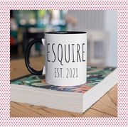 esquire coffee mug and personalized leather portfolio  law school graduation gifts