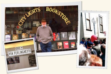 lawrence ferlinghetti, city lights bookstore, via ferlinghetti