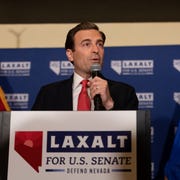 GOP Nevada Senate Candidate Adam Laxalt Holds Election Night Event reno, nv june 14 adam laxalt speaks to a crowd at an election night event on june 14, 2022 in reno, nevada the nevada primary is attracting national attention as republican senate candidates prepare to challenge incumbent us sen catherine cortez masto d nv in november photo by trevor bexongetty images