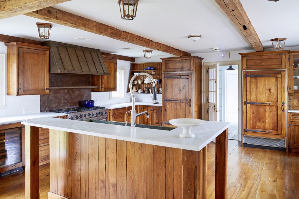 Countertop, Room, Property, Furniture, Kitchen, Cabinetry, Building, Ceiling, Beam, Wood, 
