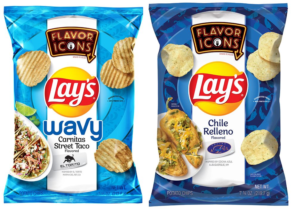 lay's wavy carnitas street taco and lay's chile relleno chip flavors