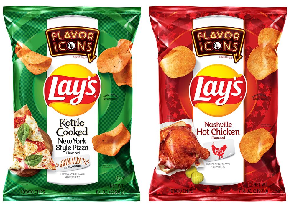lay's kettle cooked new york style pizza and nashville hot chicken chip flavors