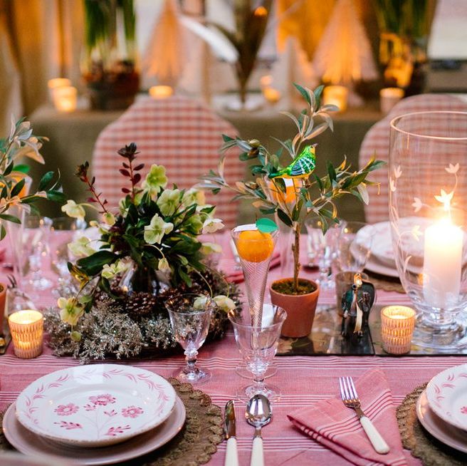 Green and Blush Pink Easter Table Setting - Home with Holliday