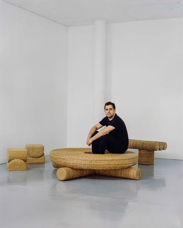 a person sitting on a couch