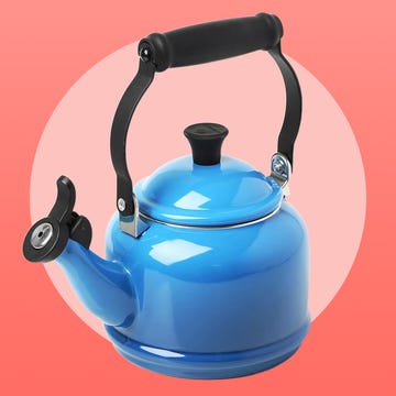 blue le creuset tea kettle