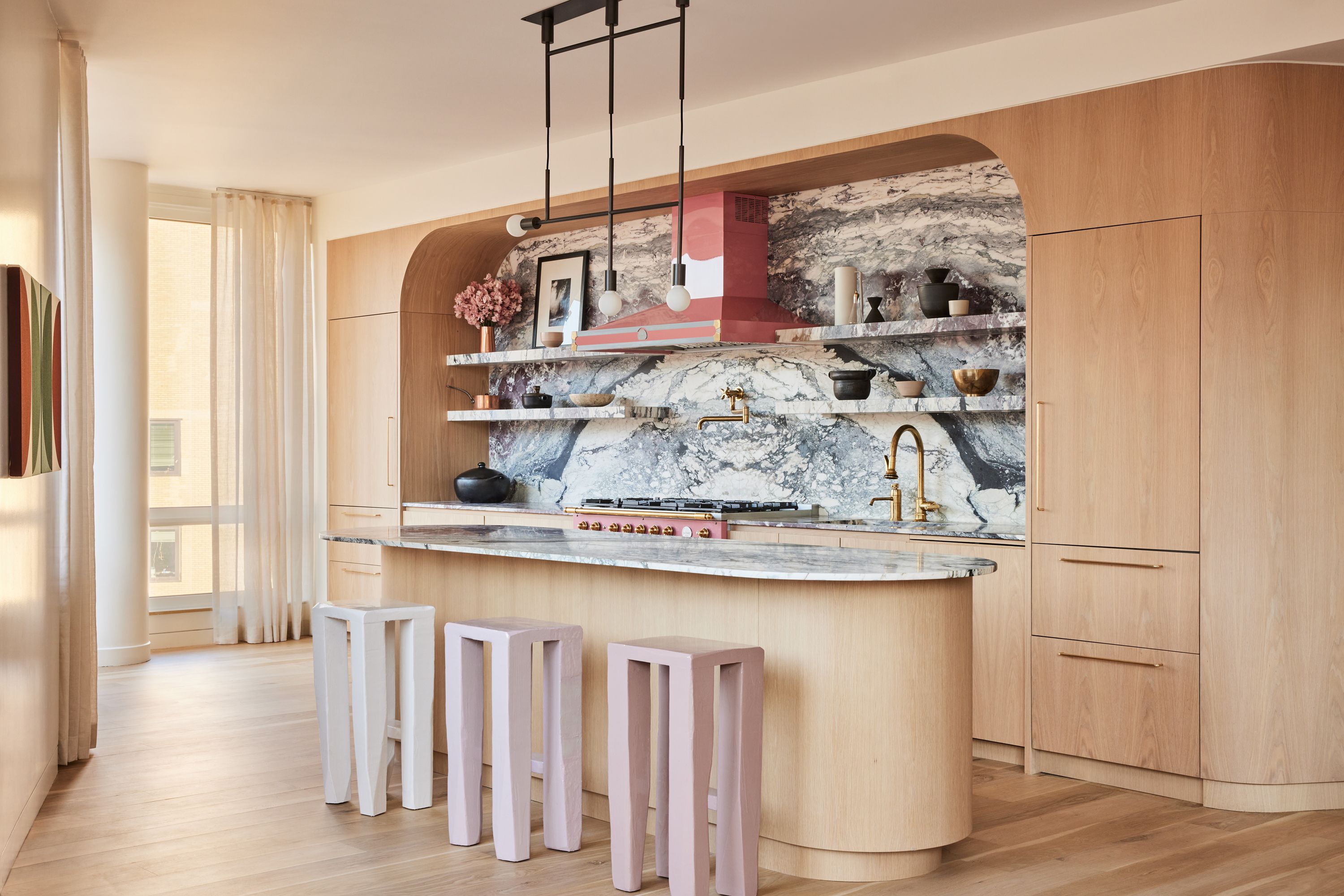 modern curved kitchen island