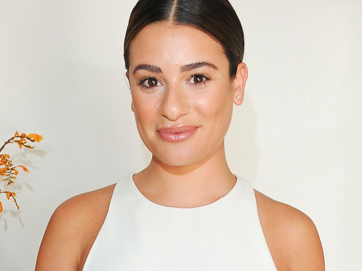 Glee' star Lea Michele, wearing no make-up and sporting pink