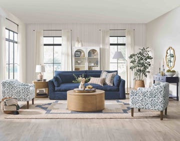living room interior with modern furnishings and decor