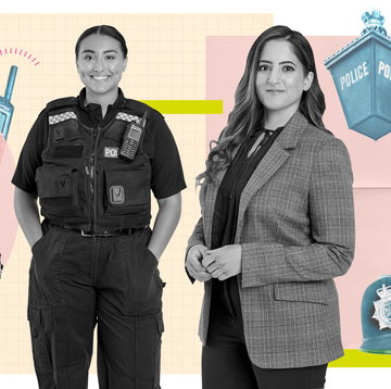 3 portrait shots of women who work in the police department   beth, latia and kully
