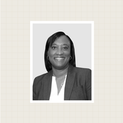 This is an image a black and white photo of laphonza butler next to a logo for office hours