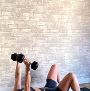 chest and triceps dumbbell workout, chest press