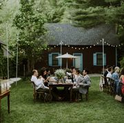 Backyard, Table, Yard, Lawn, Restaurant, House, Event, Patio, Grass, Tree, 