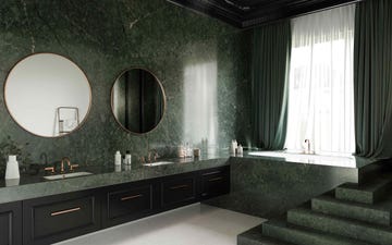 bathroom in green silestone