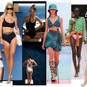 several models wearing swimwear in the bazaar guide to swimwear summer 2022