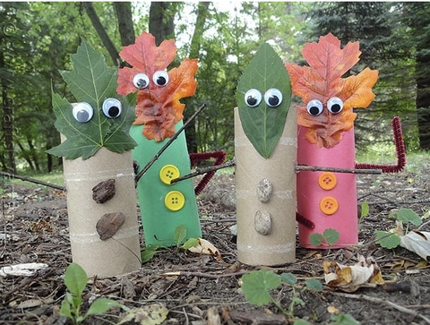 leaf crafts finger leaf puppets