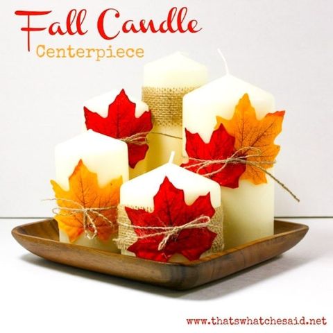 leaf fall candle centerpiece