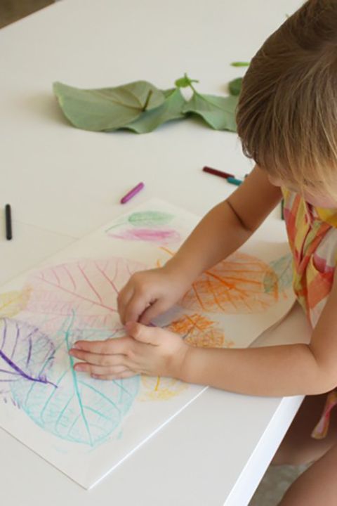 fall crafts for kids leaf rubbing collages