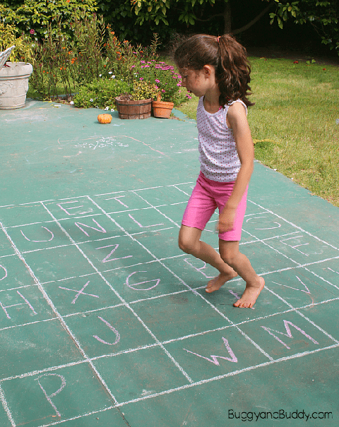 sidewalk chalk learning activity