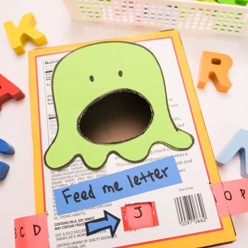 feed the monster learning activity for toddlers and preschoolers