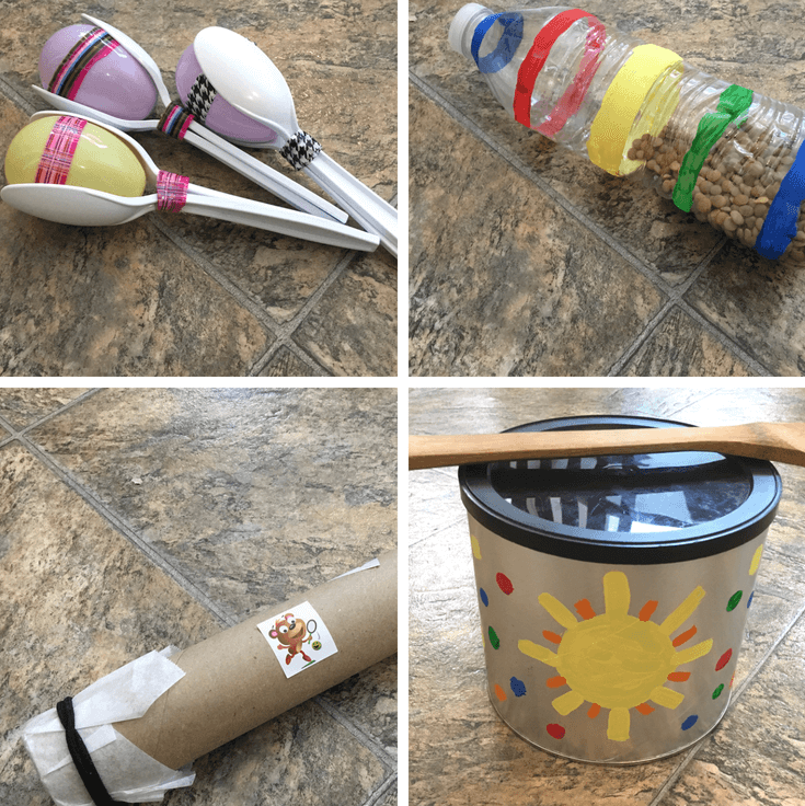 diy instruments learning activity for toddlers and preschoolers