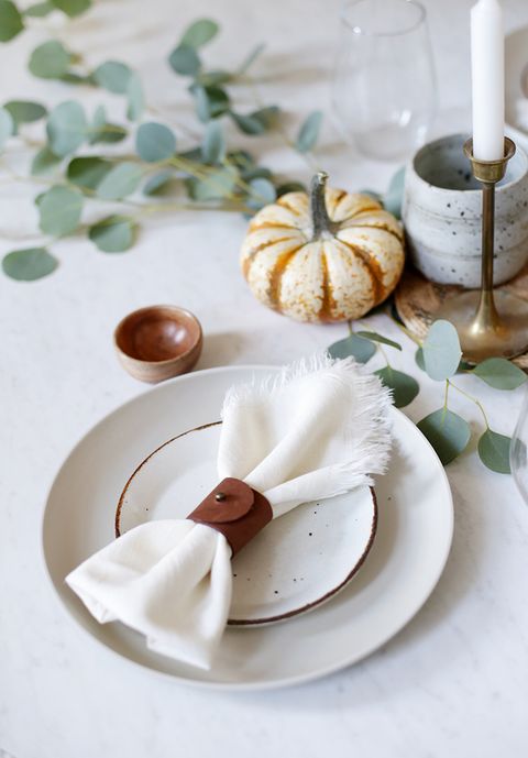 leather napkin rings thanksgiving table decor