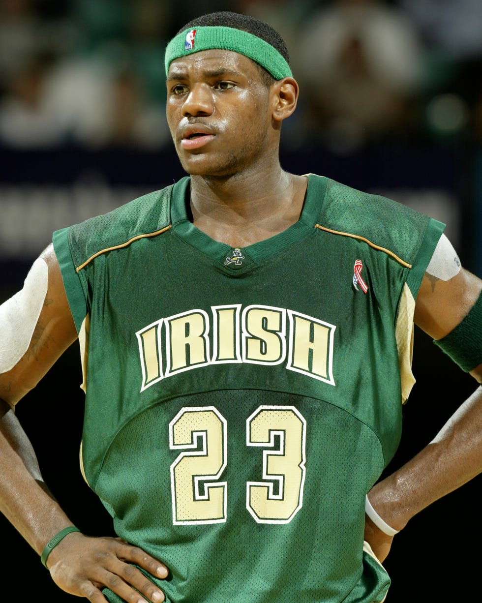 St. Vincent High School LeBron James against R.J. Reynolds High School at the Greensboro Coliseum in Greensboro, NC on Jan. 15, 2003. st vincent high school lebron james against rj reynolds high school at the greensboro coliseum in greensboro, nc on jan 15, 2003