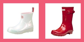 a pair of red boots