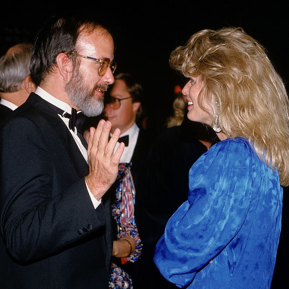 oliver north's secy fawn hall, figure in iran contra scandal, w terrorist expert michael ledeen l at american spectator dinner  photo by cynthia johnsonthe life images collection via getty imagesgetty images