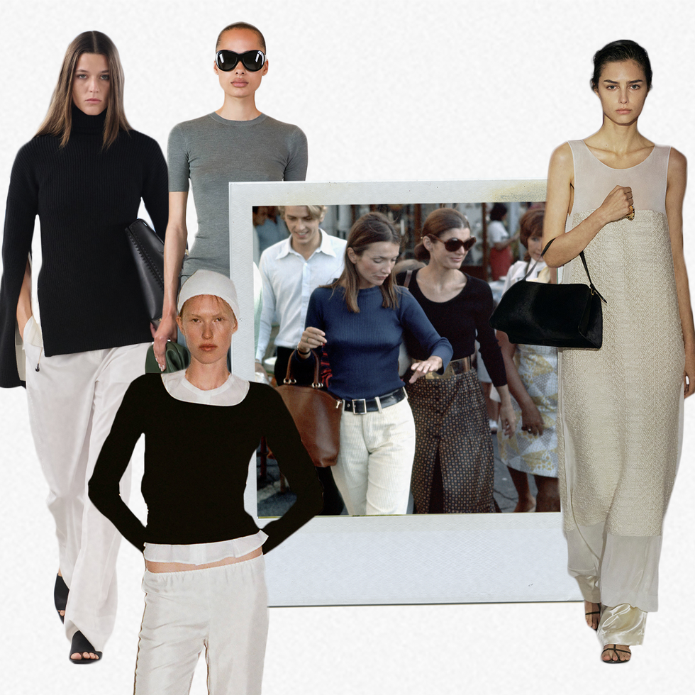 fashion collage featuring various outfits and styles