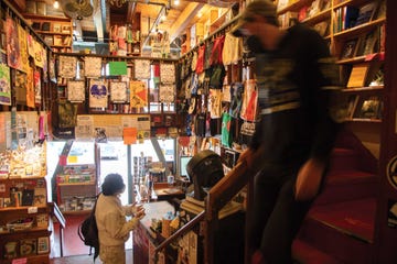 left bank books is located near the entrance to seattle’s pike place market, its inventory, decor, and calendar of events reflect the shop’s anarchist sensibilities