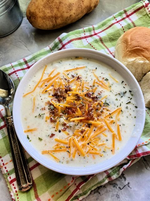mashed potato soup with cheddar