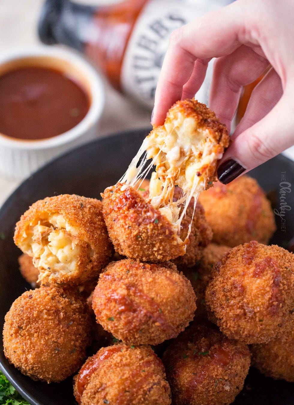 bbq pulled pork fried mac and cheese