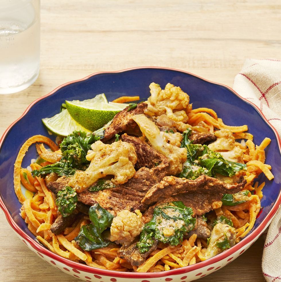 beef curry with sweet potato noodles