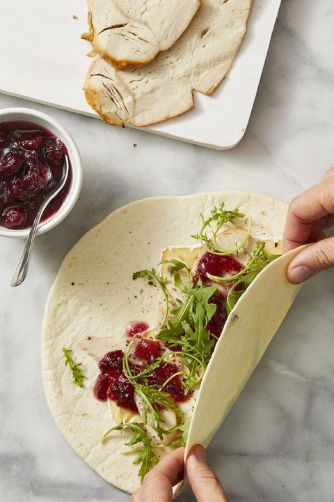 Thanksgiving Leftover Recipes - Turkey, Cranberry, and Brie Wraps
