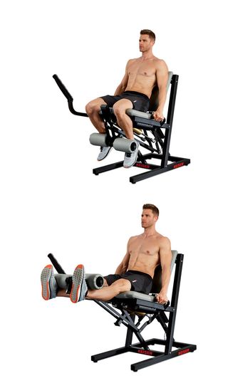 Exercise equipment, Exercise machine, Arm, Free weight bar, Leg extension, Bench, Leg, Weightlifting machine, Sports equipment, Gym, 